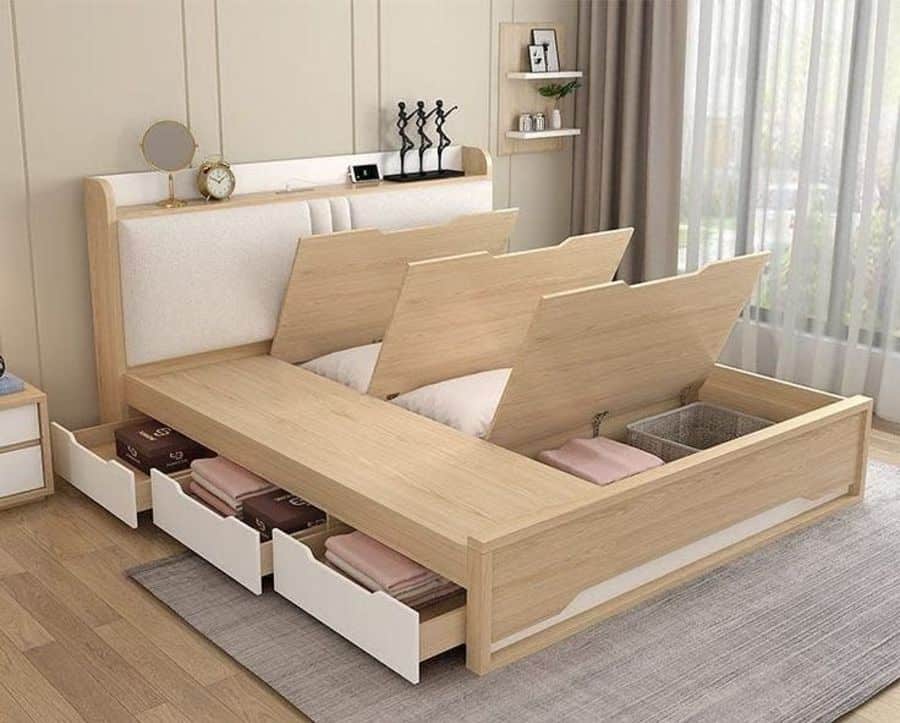 small bedroom with under bed storage 