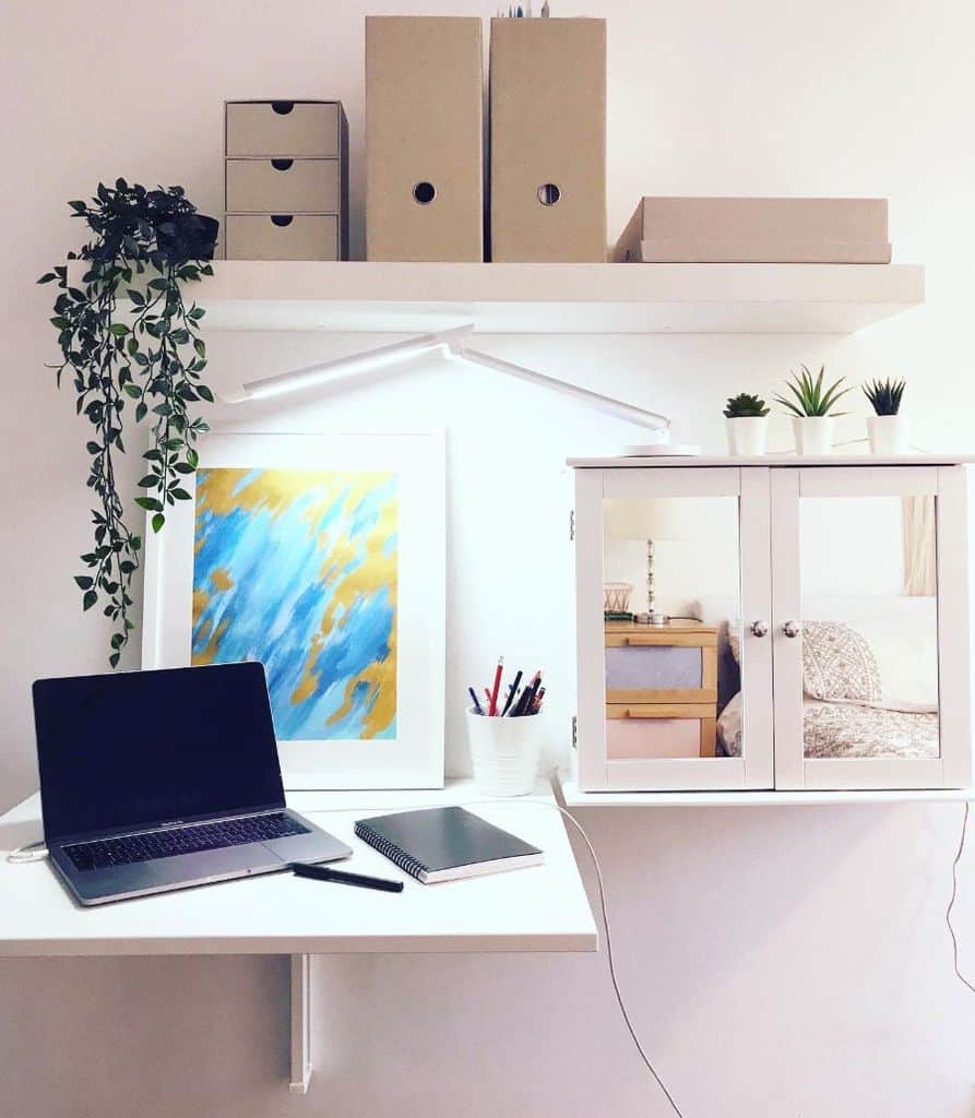 simple bedroom office setup medicine cabinet 