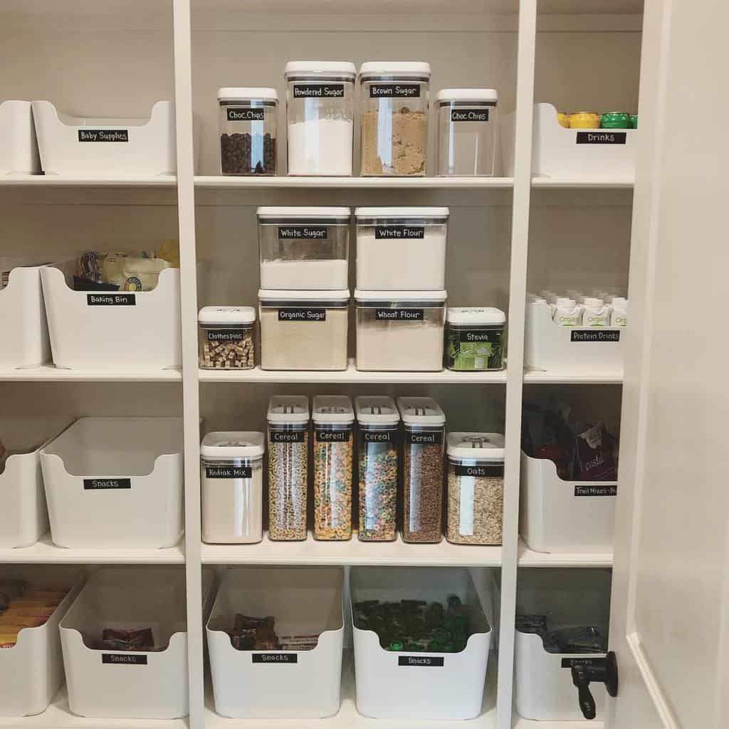 organized small kitchen pantry 