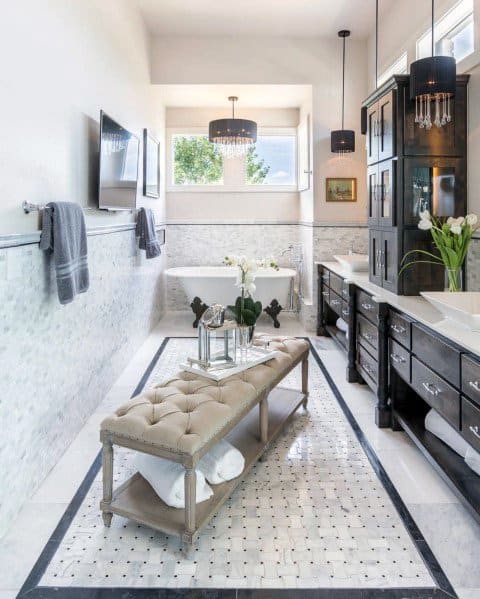 stunning luxury bathroom with wood cabinet vanity master bathroom 