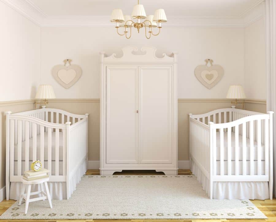 twins baby room with cupboard 