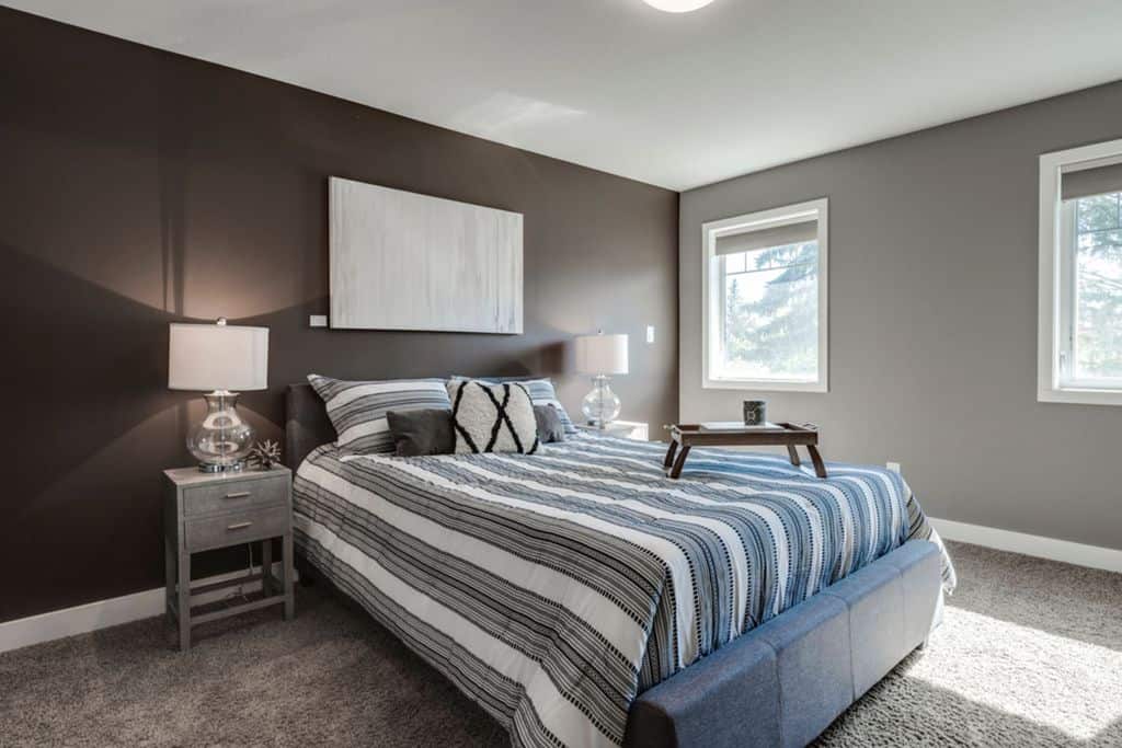 modern bedroom gray carpet 