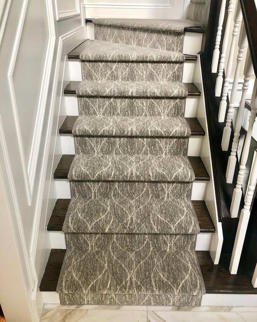 unique gray pattern stair runner