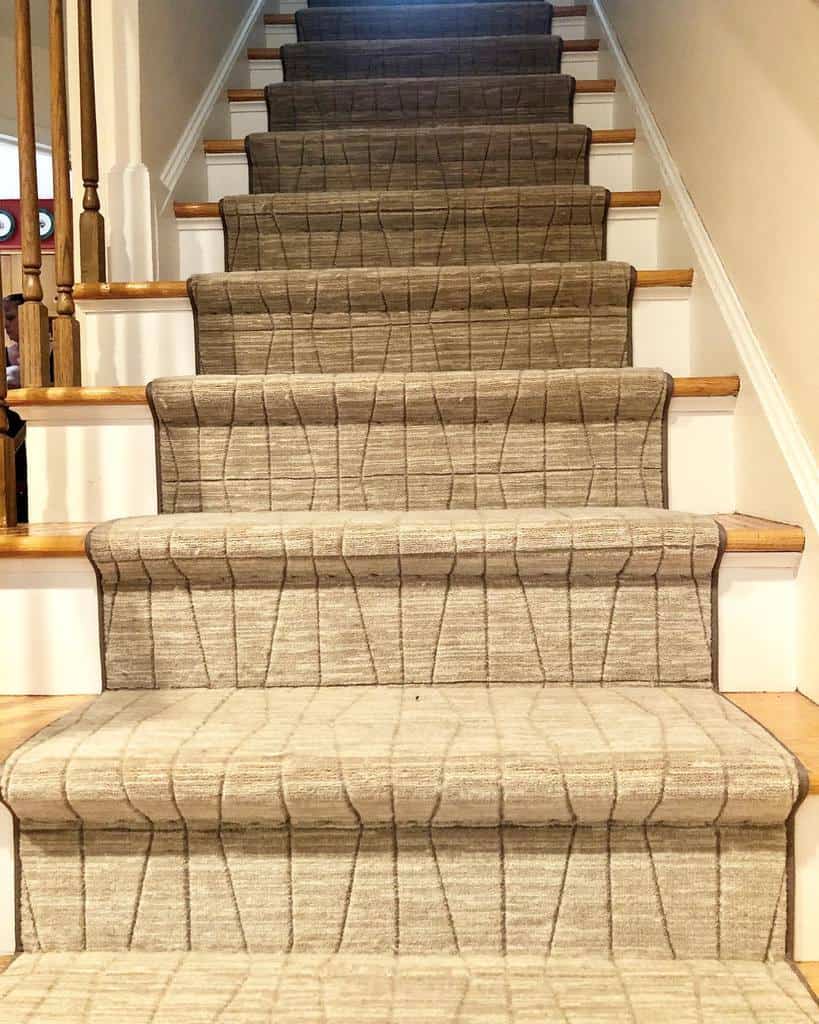 gray pattern stair runner