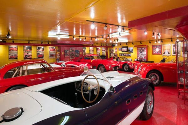 red and yellow retro garage 
