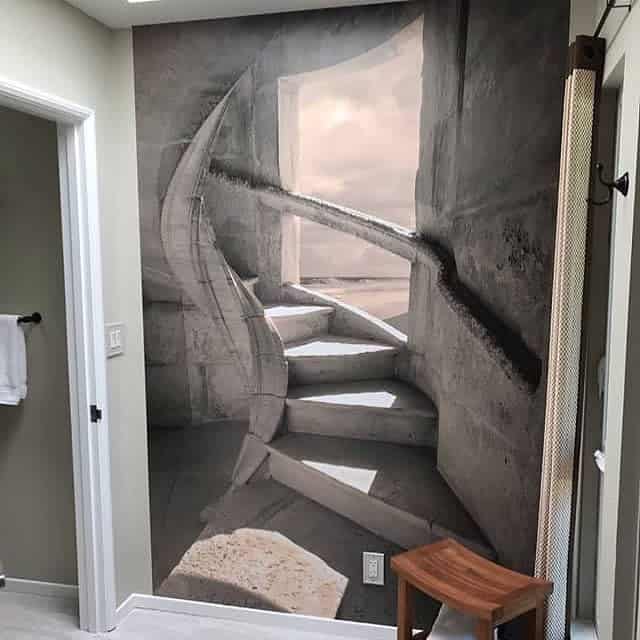 incredible staircase wallpaper small wood stool 