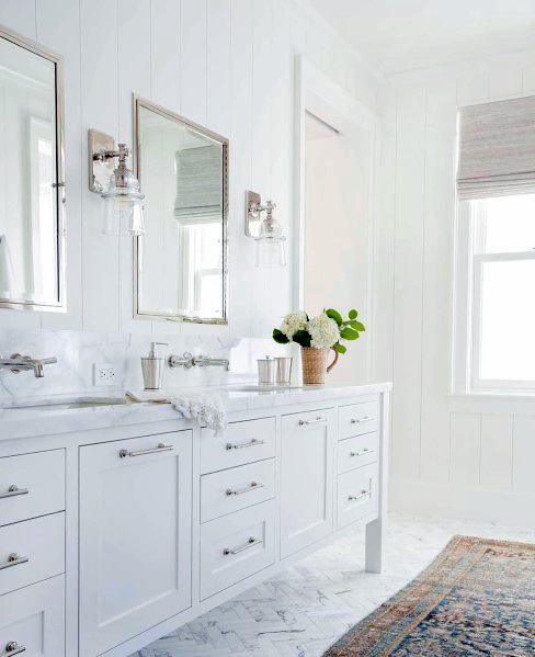 large double white vanity bathroom 