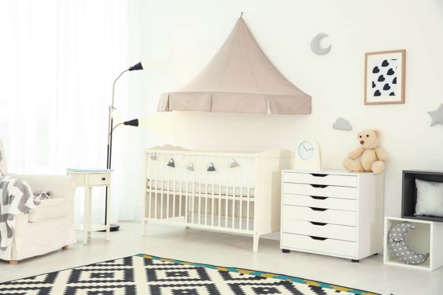 neutral white basic baby's bedroom