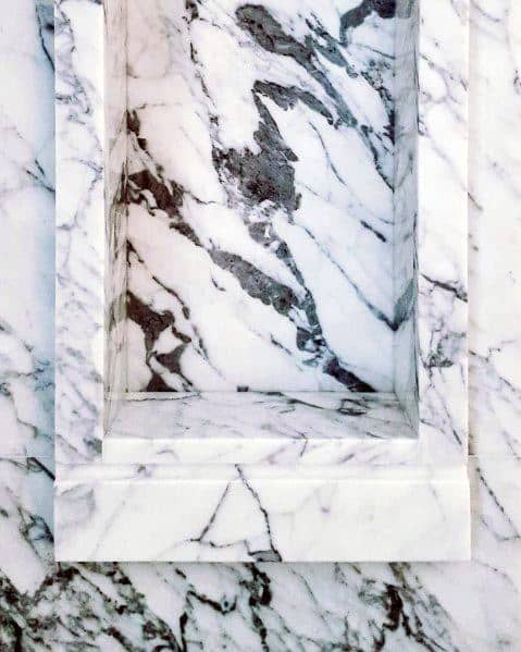 marble quartz tiled niche