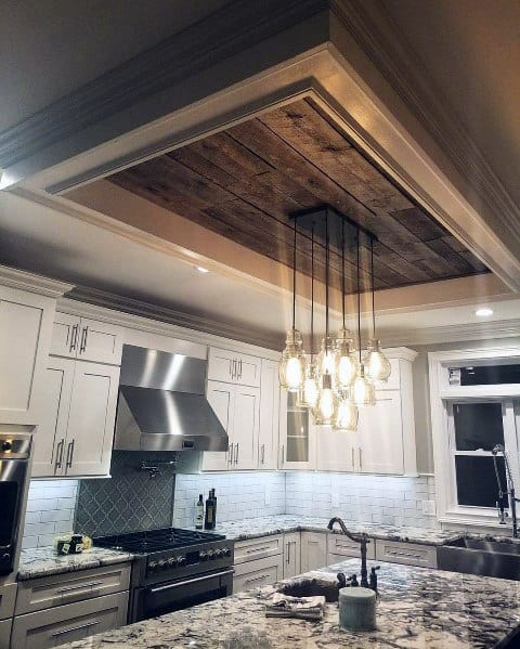 Wood Trey Ceiling Awesome Kitchen Design Ideas